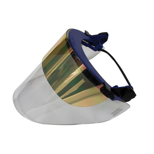 Half Faceshield, Lightweight, Clear/Gold Tinted Visor