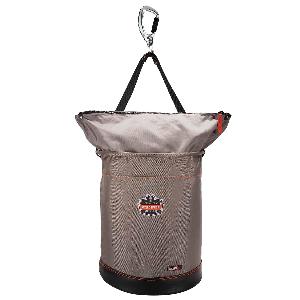 Bucket Tool Bag, Series: 5977, 12.5 in Dia Size, 17 in Overall Height, 1 Pockets, Nickel/Nylon/Synthetic Leather/Tarpaulin, Gray