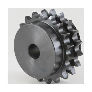 Roller Chain Sprocket, Double Strand Stock Bore, 2 in Bore Dia, 12.66 in Outside Dia, #180 Chain, 16 Teeth, 2-1/4 in Pitch, 11.533 in, 1045 Cold Rolled Carbon Steel, Black Oxide