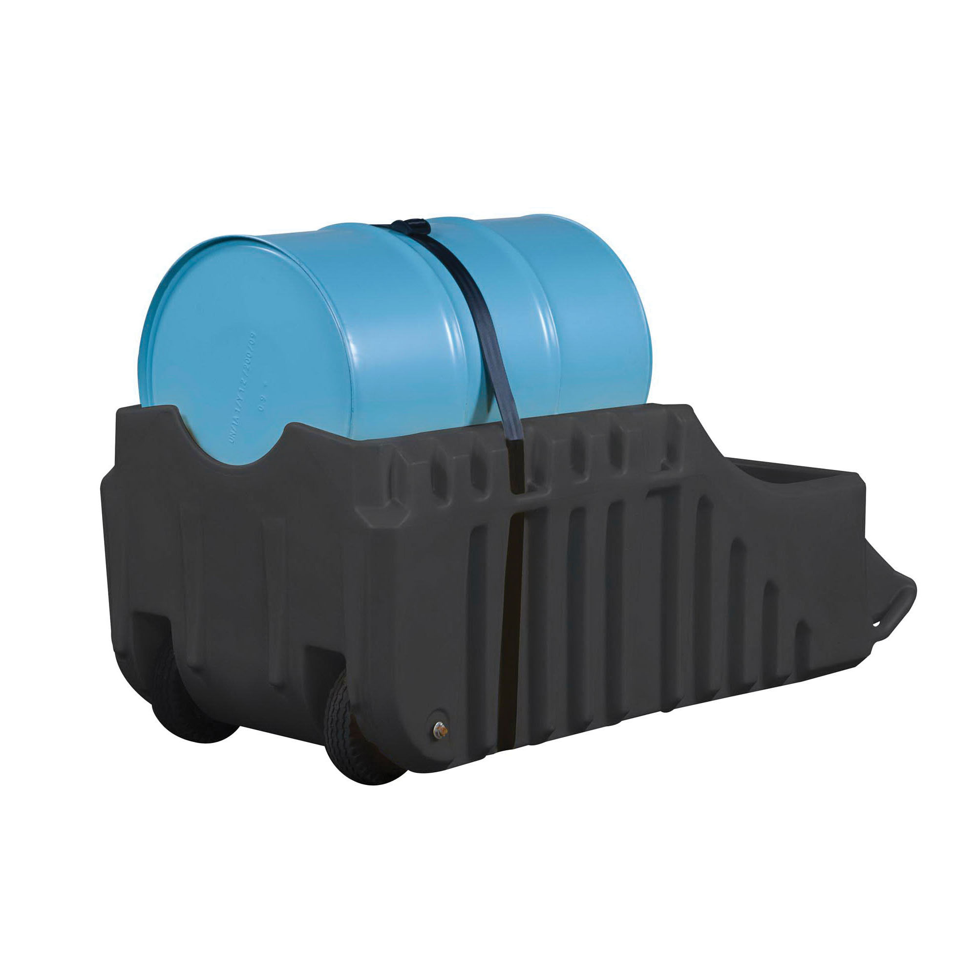 Spill Containment Caddy, Series: EcoPolyBlend™, 1 Drums, 1250 lb, 66 gal Spill, 72 in Length, 32 in Width, 26 in Height, Recycled Polyethylene, Black
