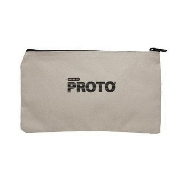 Tool Bag, All Purpose, 7 in H x 12 in W Outside, Canvas/Polyester, White