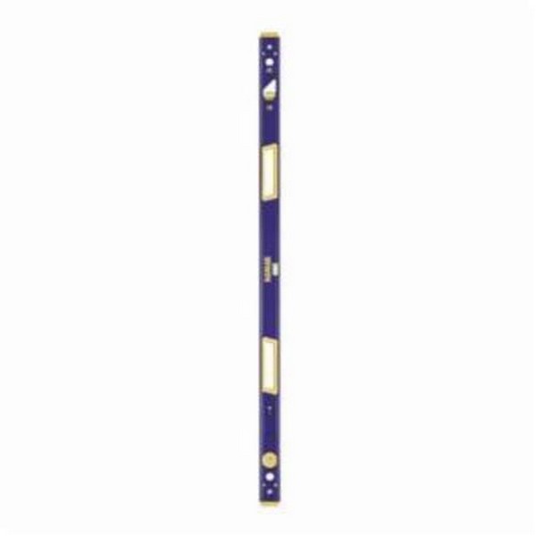 Box Beam Level, Lighted Magnetic Standard, Series: 2050L, 0.029 deg Accuracy, 24 in Length, 2.15 in Width, 1.2 in Height, 3 Vials, Vial Positions: (1) Level/(2) Plumb, Acrylic Vial, Center/Bubble Vial, 2 Magnets, Aluminum, Matte, Blue/Yellow