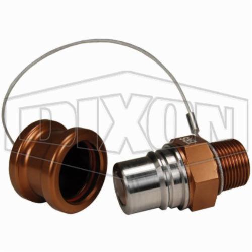 Dry Disconnect Receiver, High Flow, Adapter Fitting/Connector, 3/4 Inch Nominal, Quick Disconnect Coupler x FNPT End Style, 200 psi Pressure, Aluminum, Copper, Domestic