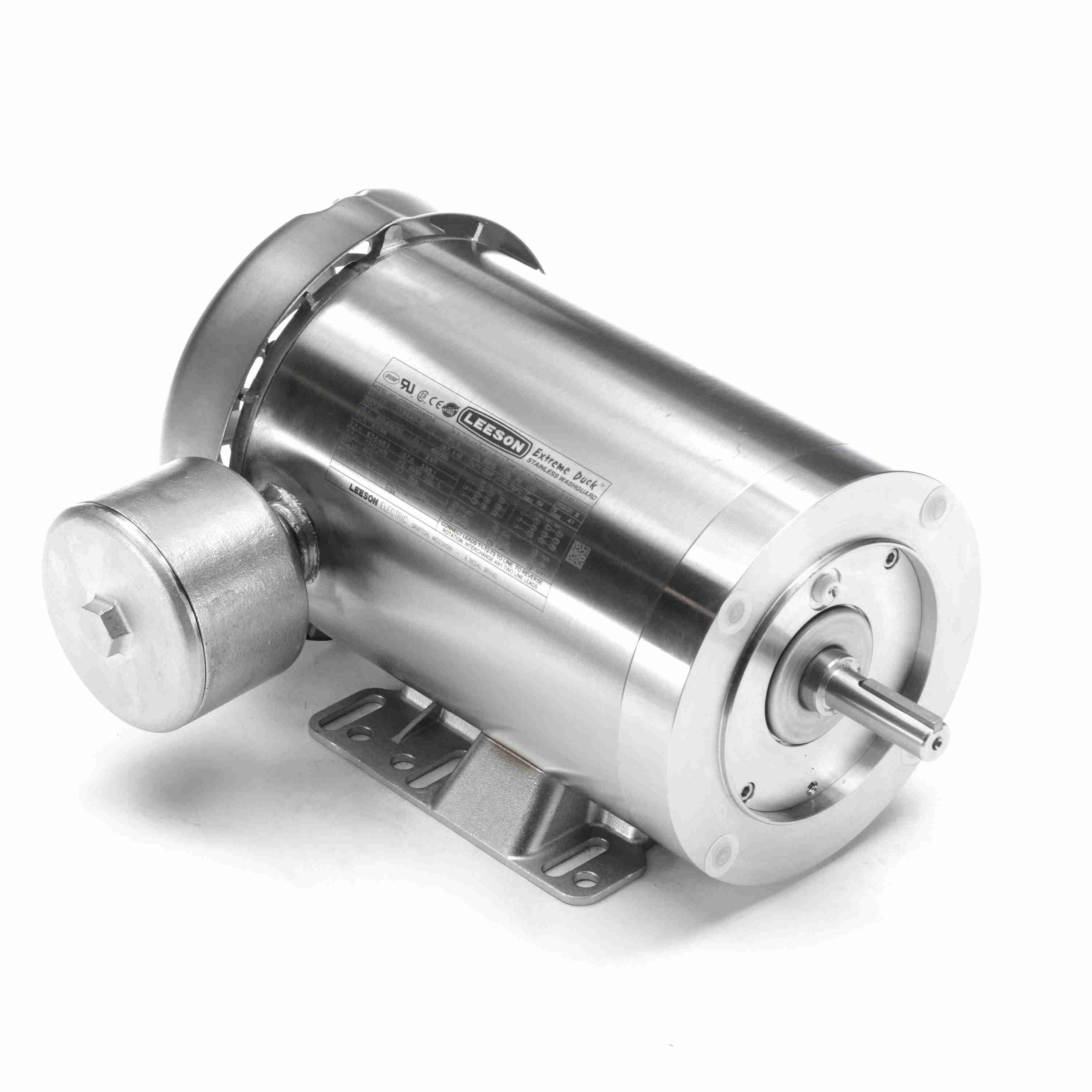 AC Motor, 2 hp, 208 to 230/460 V AC, 6 to 5.8/2.9 A, 60 Hz Frequency, 3 Phase, 1745 RPM Speed, 1 Speed, TEFC Enclosure, 56HC Frame, 0.63 in Dia x 1.87 in L Shaft, Reversible Rotation, 6 ft-lb Torque, C-Face/Rigid Base Mounting, 40 °C, Stainless Steel