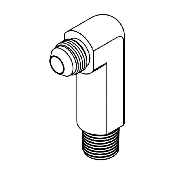 Elbow, Extra Long, Series: 2501-LL, 9/16-18 x 3/8-18 Nominal, 37 deg Male JIC x MNPT End Style, 90 deg Angle, 2.42 in Length, Steel, Trivalent Chromate Plated, Silver