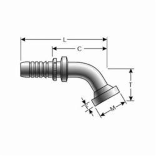 Hydraulic Coupling, 1-1/4 Inch Hose ID, 2-1/2 Inch Flange Diameter, 0.56 Inch Flange Head Thickness, 7.8 Inch Length, Steel