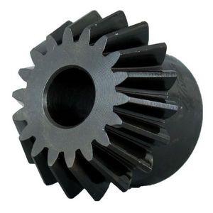 Bevel Gear, Plain, Bevel Pinion Gear, 0.5 to 0.626 Inch Bore, 1.699 Inch Outside Diameter, 2:1 Gear Ratio, 18 Teeth, 12 Diametral Pitch, 1-1/2 Inch Pitch Diameter, 0.46 Inch Face Width, No Screws Hub, 1-1/4 Inch Diameter Hub, 0.688 Inch Hub Projection, 1-13/64 Inch Overall Length, 20° Pressure Angle, Steel