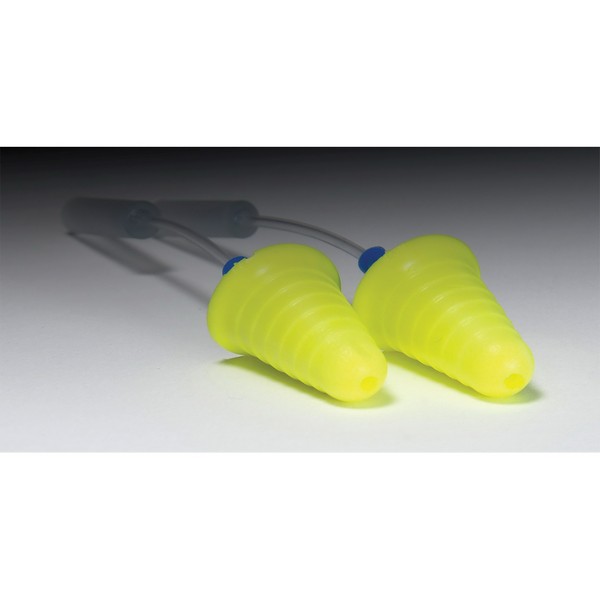 Probed Test Earplugs, Series: Push-Ins™, Uncorded, Tapered, Universal, Blue/Yellow Plug, Polyurethane Plug