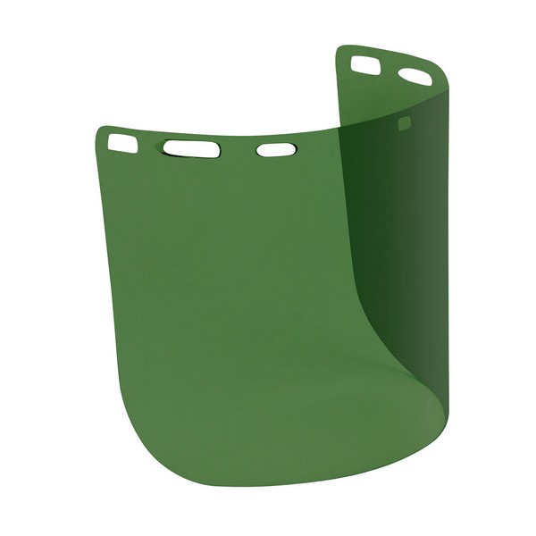 Safety Visor, Uncoated, Series: 251-01, Medium Green, Polycarbonate, 0.078 in Visor Thickness, 8 in Visor Height, 15 in Visor Width, For Use With: Headgears, Specifications Met: ANSI Z87.1-2015