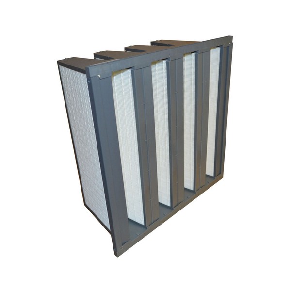 Minipleat V-Cell Filter, High Capacity, Series: DuraMAX™ 4v, 20 in Width, 12 in Depth, 20 in Height, MERV 11 MERV, 1400 to 2000 cfm Flow Rate, Plastic Frame, 0.65 Efficiency, Microfiber Glass Media, White, Domestic