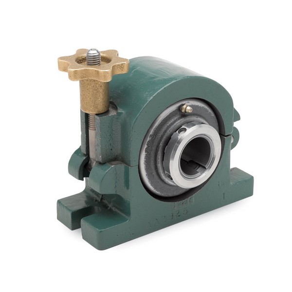 Pillow Block Roller Bearing Unit, Hinged Cap, 3 Inch Bore, Two-Bolt Base Mounting, Tapered Adapter Sleeve Locking Device, Expansion, Cast Iron