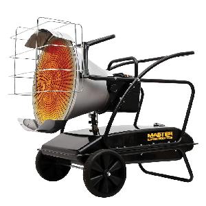 Radiant Heater, Lightweight, 125000 Btu/hr., 14 gal Tank, 0.9 gph Fuel, K-1 Kerosene/#1 and #2 Diesel Fuel/Jet A/JP8 Fuel and #1 and #2 Fuel Oil, 3125 sq-ft Heating Area, 20 hr., 120 VAC, 3.15 A, 60 Hz, 41 in L x 28-3/4 in W x 28-3/8 in H, Import