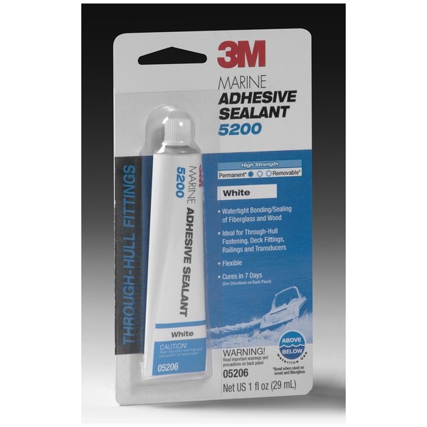 Adhesive Sealant, Marine, Tube Container, 1 fl-oz Container, Polyurethane Base