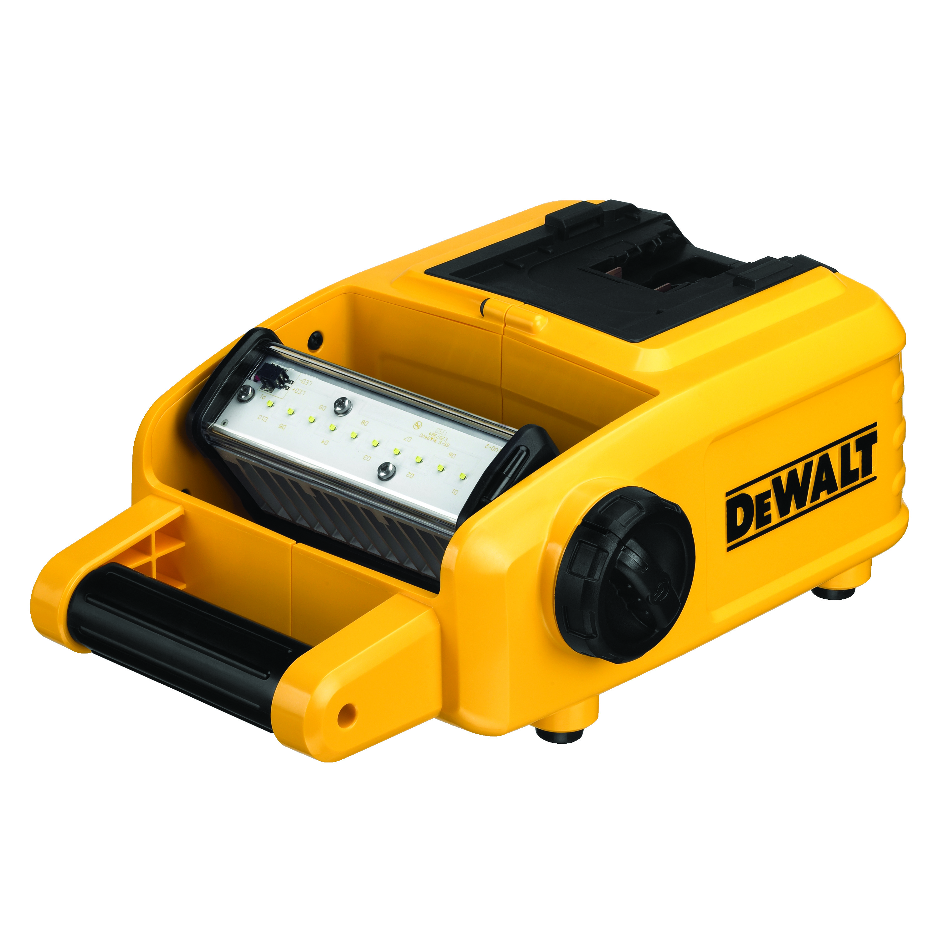 Worklight, Cordless/Corded, 18/20 V, LED Lamp, 1500 Lumens, Black/Yellow, 6100 K Color, 12-3/4 in L x 11 in W