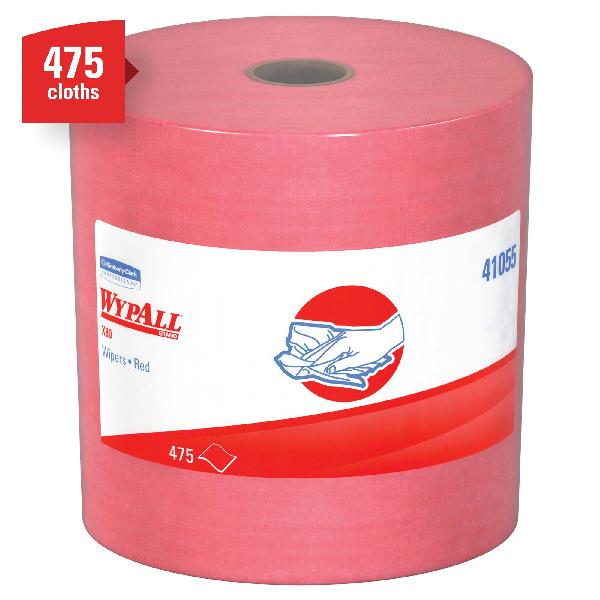 Cleaning Wiper, Series: X80, 13.4 x 12.5 in Size, 475 Sheets Capacity, Red, Hydroknit*