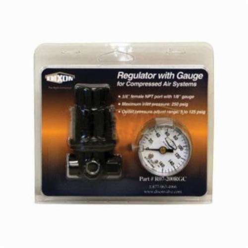 Regulator, Miniature Relieving, Series: Series 1 R07, 1/4 Inch PTF Port, 15 scfm, 5 to 100 psi Pressure, 150 °F, Zinc Body