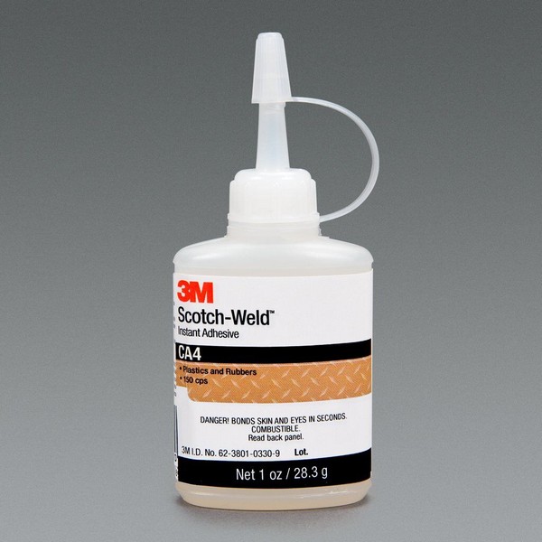 Instant Adhesive, Bottle Container, 1 fl-oz Container, Ethyl Base, Begins to Harden: 15 min Air/10 min Force, 5 to 40 s Setting, 24 hr Curing, Clear