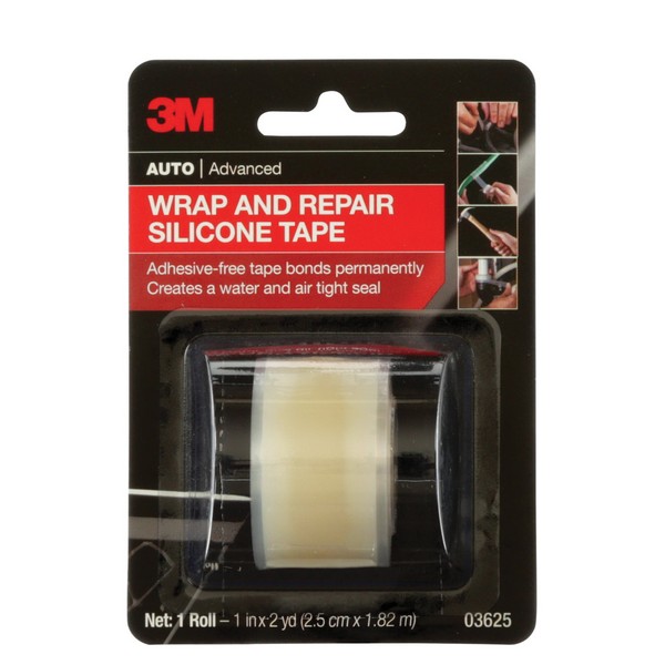 Silicone Tape, Wrap and Repair, 6 Foot Length, 1 Inch Width, 19.685 Inch Thickness, Plastic, Clear, 400 V/mil Dielectric Strength, 700 PSI Tensile Strength, -85 to 500 °F