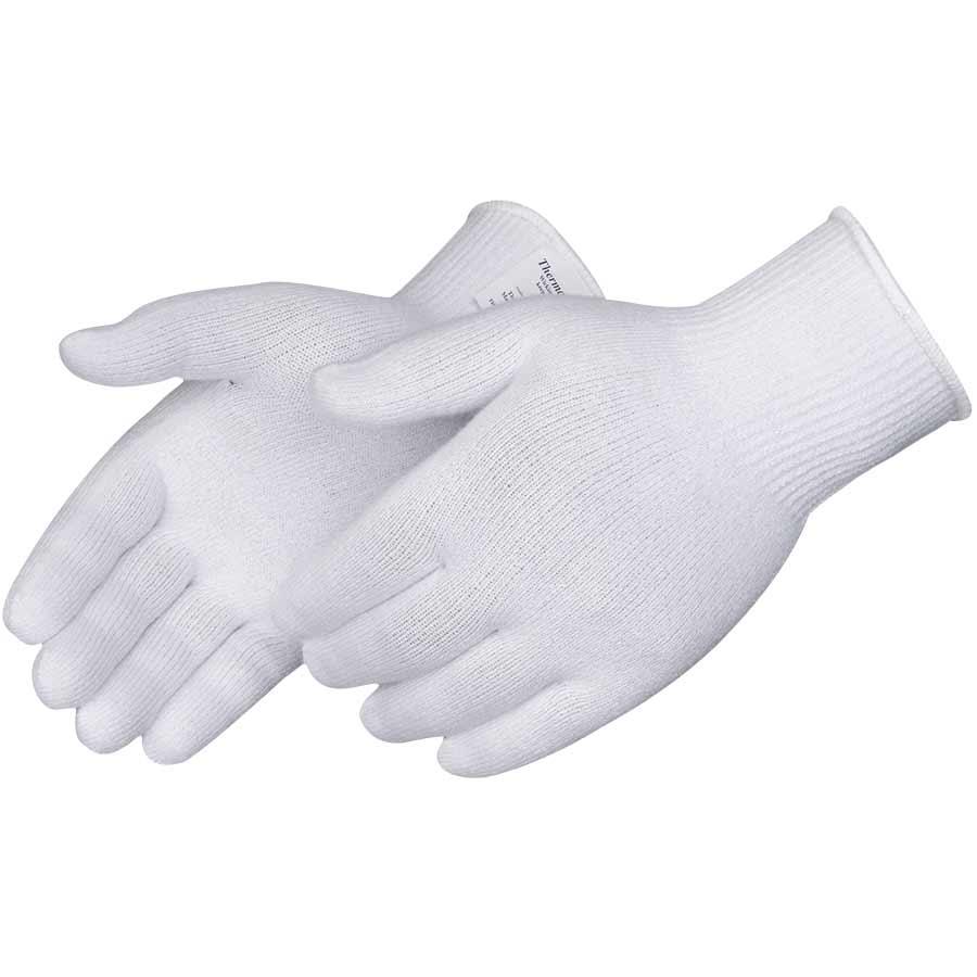 Glove, Series: 4597, One Size, Polyester, White, Seamless Style, Knit Wrist Cuff, Shirred Elastic Closure