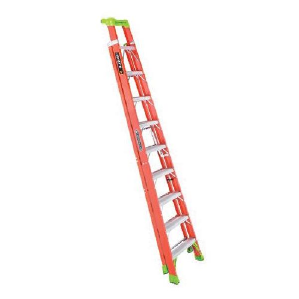 Step to Shelf Ladder, Type IA 2-in-1 Cross Step, Series: FXS1500, 10 ft Ladder Height, 300 lb, ANSI Code: A14.5, Fiberglass, 9 Steps, 59.871 in Base Spread, 29.298 in Bottom Width, Bonded/Non-Marring/Slip Resistant Tread