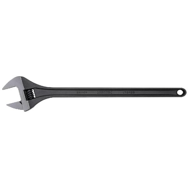 Wrench, Non-Insulated Standard, Adjustable Wrench, 2-7/16 in Wrench Opening, 24-3/16 in Overall Length, 2-27/32 in Jaw Width, Alloy Steel Jaw, Ergonomic/Plain Grip Handle, Alloy Steel Body, Tether Ready: Yes, Specifications Met: ASME B107.120, Measur