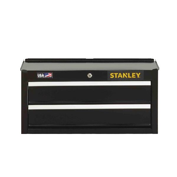 Tool Chest, Middle, Series: 300, 26 in Width, 12 in Depth, 12-1/4 in Height, 2 Drawers, 85 lb Capacity, Steel, Black
