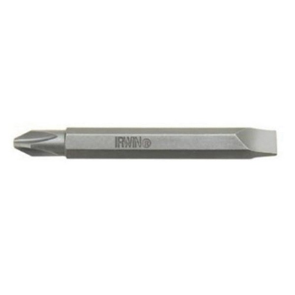 Insert Bit, Double End, Measurement System: Imperial, #2, #2 Point, Square Point, 2-3/8 in Overall Length, 1/4 in Shank, Industrial Grade S2 Steel