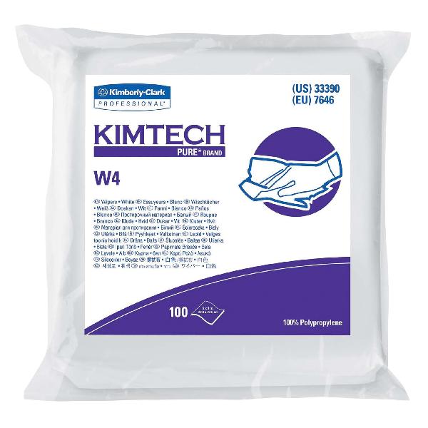 Dry Wiper, Critical Task, Series: W4, 9 in W Size, 100 Wipes Capacity, 9 in Length, White, Polypropylene, Flat/Anti-Stat Double Bag Packing
