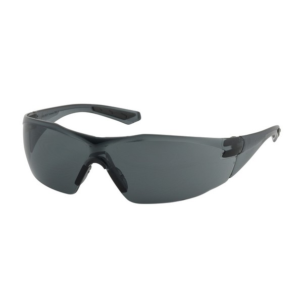 Safety Glasses, 1-Piece Lens, Series: Pulse™ 250-49, Universal, Anti-Fog Lens Coating, Gray Lens, Rimless, Gray Frame, Polycarbonate Frame, Polycarbonate Lens, 99.99 % UV Protection, Bayonet/Rubber Tipped Temple, ANSI Z87.1+ Specifications Met
