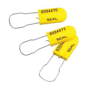 Padlock Seal, General Purpose, Legend: SEAL, Polypropylene, Yellow