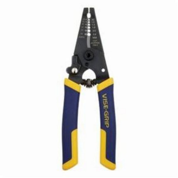 Wire Stripper/Cutter, Versatile, Series: WS6, 24 to 10 AWG, 6 in Overall Length, 1-2/3 in L x 1-1/4 in W x 1/10 in THK Jaw, Steel Jaw, Grip Handle, Rubber Handle, Steel Body