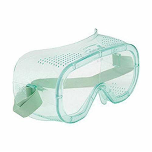 Protective Goggles, Direct Vent, Series: A600, Unisex Gender, Universal Size, Uncoated Lens Coating, Clear Lens, Green Frame, Vinyl Frame, Polycarbonate Lens, Specifications Met: ANSI Z87.1, CSA Z94.3, Yes UV Protection