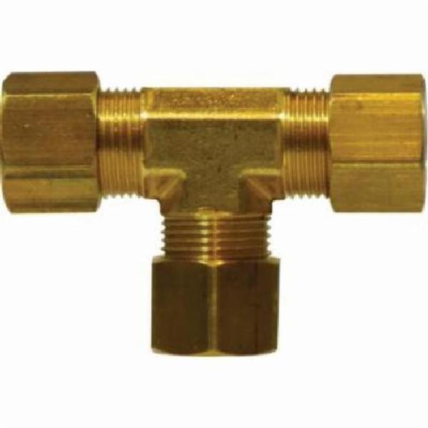 Tube Tee, Tee, 1/8 Inch Nominal, Compression, 400 psi, -65 to 250 °F, CA377 Brass, Forged