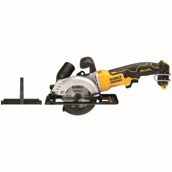 Cordless Circular Saw, Brushless, Kit, 4-1/2 in Dia Blade, 4500 RPM, 1-9/16 in at 90 °Cutting Depth, 45/90 °Cutting Angle, Wood Blade, 20 V, Lithium-Ion Battery, No Battery Included