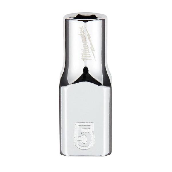 Socket, Measurement System: Metric, 1/4 in Drive, Standard Socket, 5 mm Socket, 6 Points, Steel, Polished Chrome