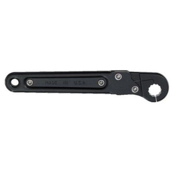 Flare Nut Wrench, Measurement System: Imperial, Ratcheting/Single End Wrench, 1 in Wrench Opening, 12 Points, 9-3/8 in Overall Length, 1-11/16 in Open End Width, 1/2 in Open End Thickness, Steel, Black Oxide