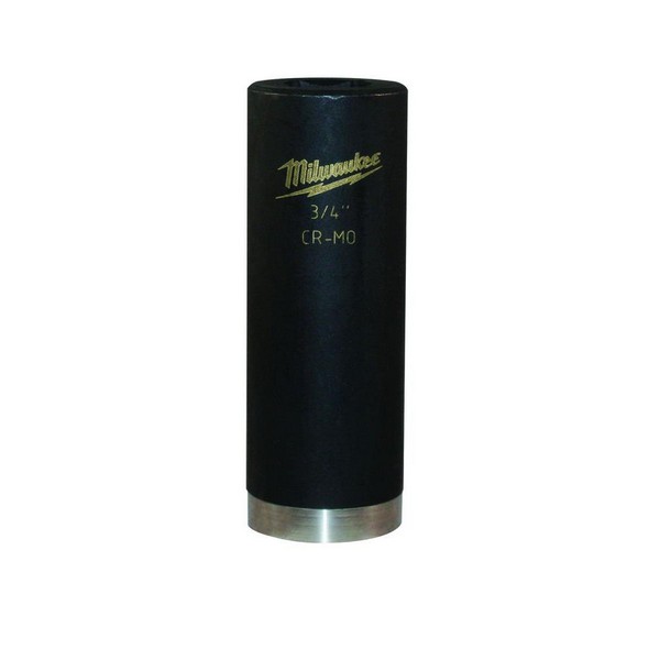 Impact Socket, Deep Well Thinwall, Yes Impact Rated, Measurement System: Imperial, Square Drive, 1/2 in Drive, Impact Socket, 1-1/4 in Socket, 3 in Overall Length, 6 Points, Alloy Steel, Polished Chrome/Black
