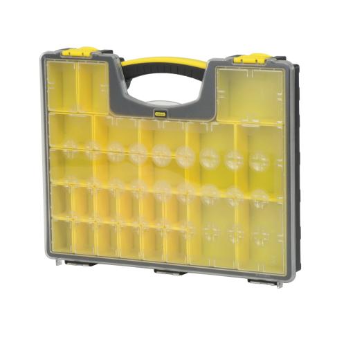 Professional Organizer, 13.3 in Overall Width, 2.15 in Overall Height, 3 Pockets, Black/Clear/Yellow