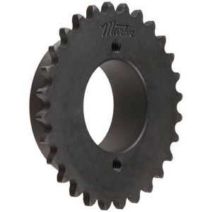 Roller Chain Sprocket, Type 4 Single Strand Welded Bushed, 1/2 to 1-3/4 Inch Bore, 6.653 Inch Outside Diameter, #40 Chain, 40 Teeth, 1/2 Inch Pitch, 6.3727 Inch Pitch Diameter, 3-1/4 Inch Diameter Hub, 3/8 Inch Keyway, 1-5/16 Inch Length Through Bore, MST® P1 Bushing, Steel