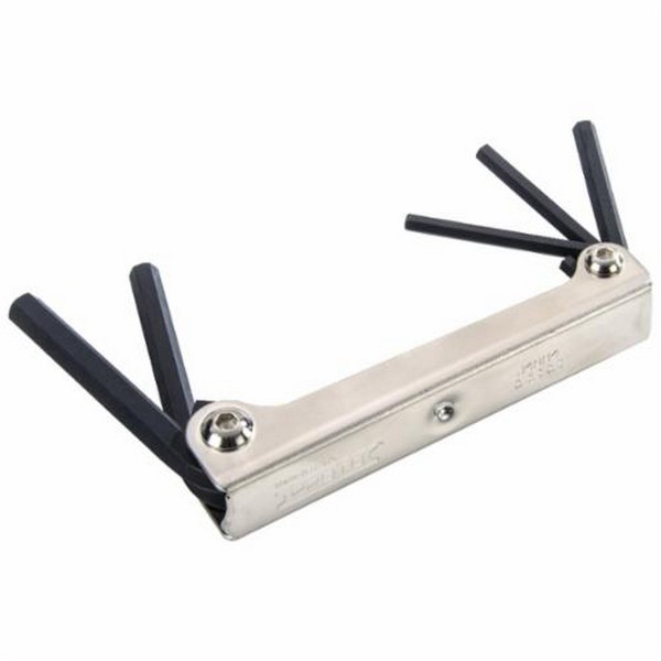 Hex Key Set, Measurement System: Fractional, 5 Piece, 3/16 to 3/8 in Hex, Long Folding