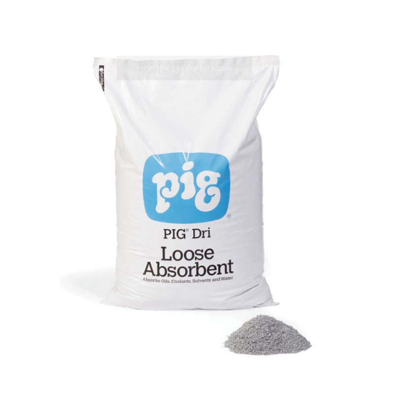 Dri Loose Absorbent, 5 gal Container, Bag Container, 5 gal Absorption, Fluids Absorbed: Coolants/Oils/Solvents/Water, Composition: Cellulose/Kaolin Clay/Calcium Carbonate/Fragrance, Gray