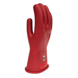 Voltage Gloves, Series: GC0R, SZ 11 Size, Rubber Palm, Rubber, Red, ASTM Class: Class 0, 1000 VAC, 1500 VDC Maximum Use