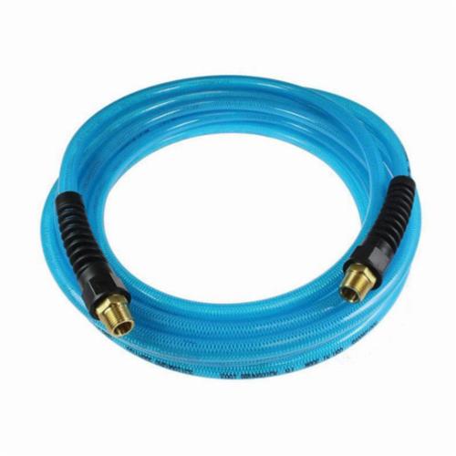 Air Hose, Straight, Series: Flexeel® PFE4, 1/4 in Nominal, MNPT Rigid, 3/8 in Outside Dia, 50 ft Length, 200 psi at 70 °F Working, -40 to 165 °F, Reinforced Polyurethane, Clear Blue, Domestic