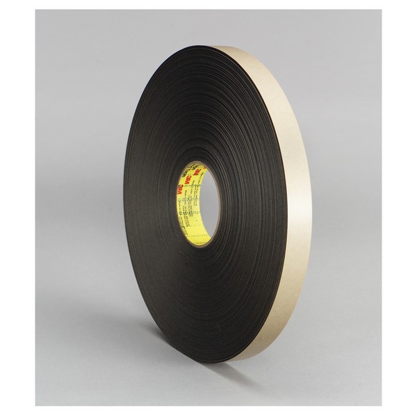 Double Coated Tape, 72 yd Length, 2 Inch Width, 31 mil Thickness, Black, Acrylic Adhesive, Polyethylene Foam Backing, 180 °F Maximum Operating, 158 °F Minimum Operating