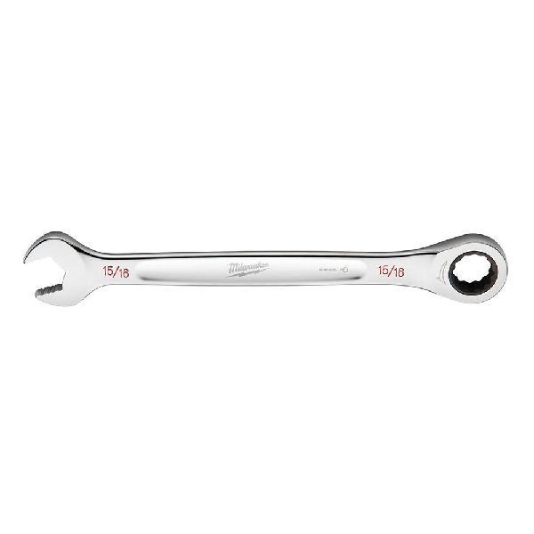 Combination Wrench, Ratcheting Standard Length, Measurement System: Imperial, Open End Wrench, 15/16 in Wrench Opening, 12 Points, 12.6 in Overall Length, Ergonomic Handle, Steel