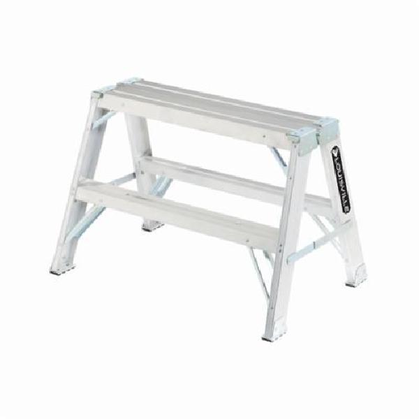 Step Ladder, Type IA Sawhorse, Series: L-2032, 2 ft Overall Height, 300 lb, Aluminum, 2 Steps, 25 in Top Step Height, 30 in Base Width