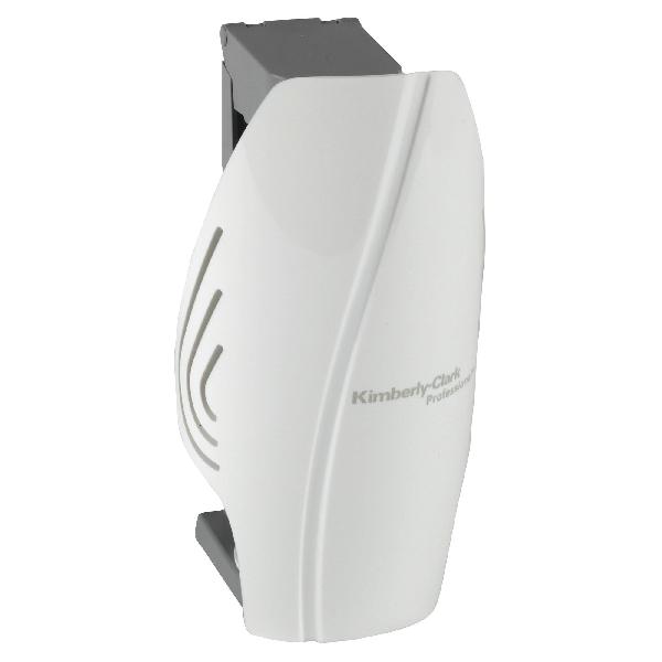 Air Freshener Dispenser, Continuous, 5 in Overall Length, 2.8 in Overall Width, 2.4 in Overall Height, Wall Mounting, Plastic, White Finish/Color, Import