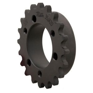 Roller Chain Sprocket, Type B Single Strand Solid Bushed, 0.5 to 1.688 Inch Bore, 5.057 Inch Outside Diameter, #41 Chain, 30 Teeth, 1/2 Inch Pitch, 4.7834 Inch Pitch Diameter, 3 Inch Diameter Hub, 13/16 Inch Length Through Bore, QD® SH Bushing, Steel