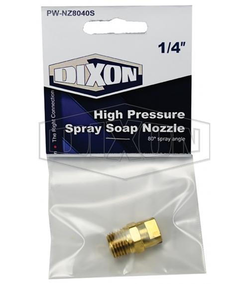 Pressure Washer Nozzle, #40 Nozzle, 1/4 in Inlet, MNPT Connection, 80 deg Spray Angle, Brass