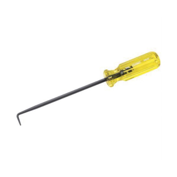 Hook Pick, Standard, 90˚ Tip, High Alloy Steel Tip, Black Oxide Tip, 4-Sided Handle, Acetate Handle, 7 in Shank Length, 1/4 in Shank Width, 10-3/4 in Overall Length, High Alloy Steel